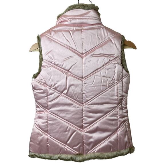 Gap Factory Pink Faux Fur Lining Reversible Vest Girls Size L (10) - Picture 2 of 5